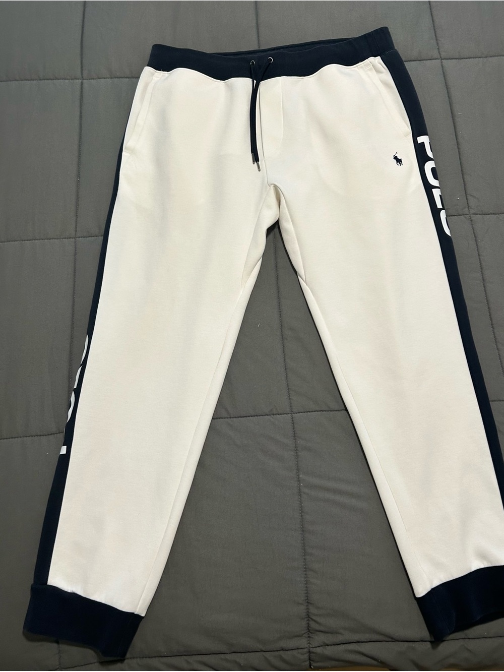Men’s Polo Ralph Lauren Contrast Double Knit Tech Spell Out Joggers. Sz XL